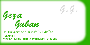 geza guban business card